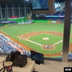 El estadio desde la cabina de prensa