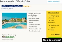 Esta oferta en Cuba del turoperador británico Thomas Cook seguramente va a subir de precio con la caída de la libra esterlina