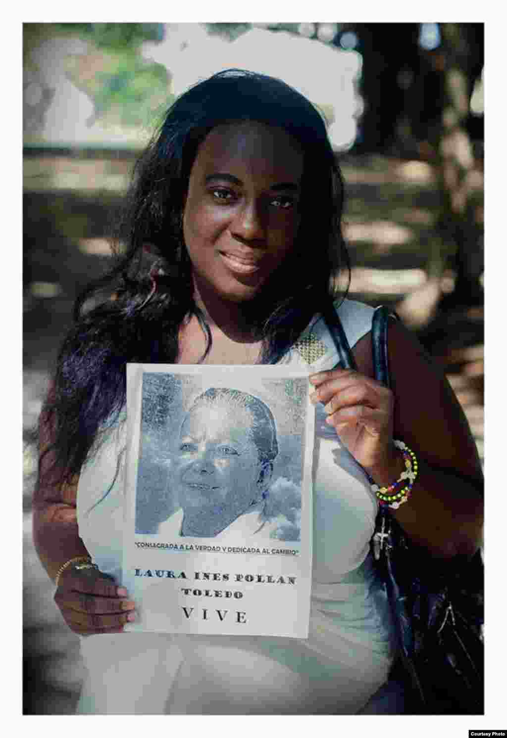 La Dama de Blanco, Sonia Garro Alfonso, permaneció más de dos años presa luego de la visita del Papa Benedicto XVI a Cuba en 2012. Exiliada, vive con su hija en Miami. Foto cortesía de Claudio Fuentes.