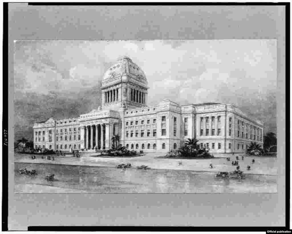 Boceto del Capitolio de La Habana (1910-1920) Library Of Congress.