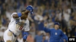 Yasiel Puig, jardinero derecho de los Dodgers.